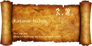 Katona Milos névjegykártya
