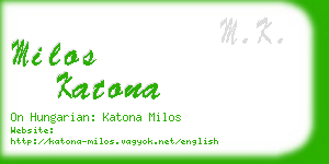 milos katona business card